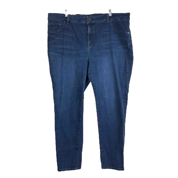 Lucky Brand Women’s Plus Jeans Emma Legging High Rise Dark Wash Stretch Size 22W - Picture 1 of 7